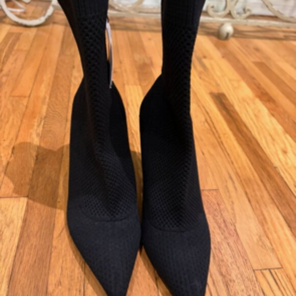 NWT Zara Black Stiletto Sock Booties Size 8/39 - Picture 2 of 6